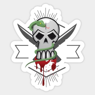 Bloody Skull With Snake Sticker